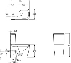 Ambassador Унитаз компакт Kingston безободковый белый с сиденьем микролифт – фотография-6